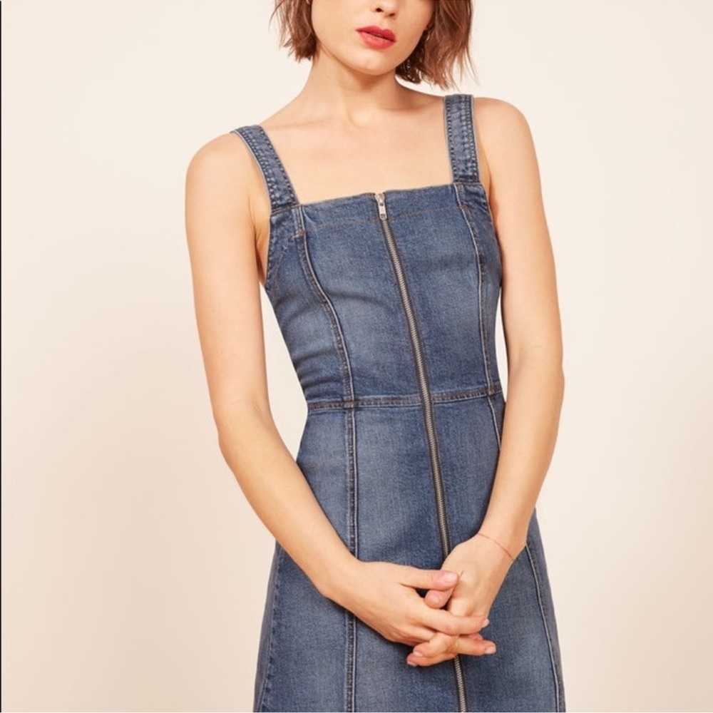 NEW Reformation A-Line Denim Dress Size 8